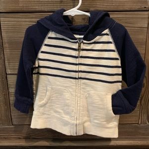 Baby Gap Striped Hooded Sweater - Navy & Cream
